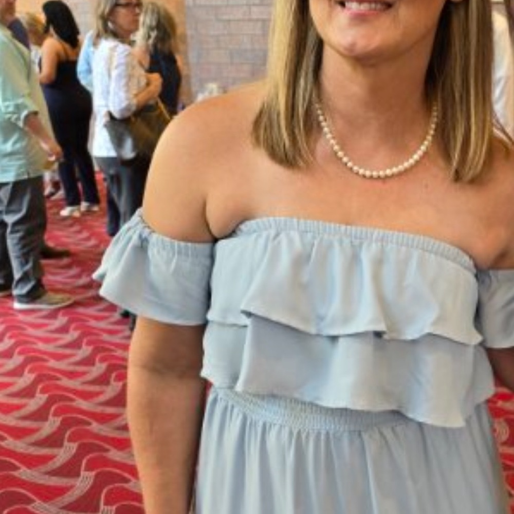 Lascana (Victoria Secret) Light Blue off the shoulder tiered Maxi Dress - Picture 12 of 13